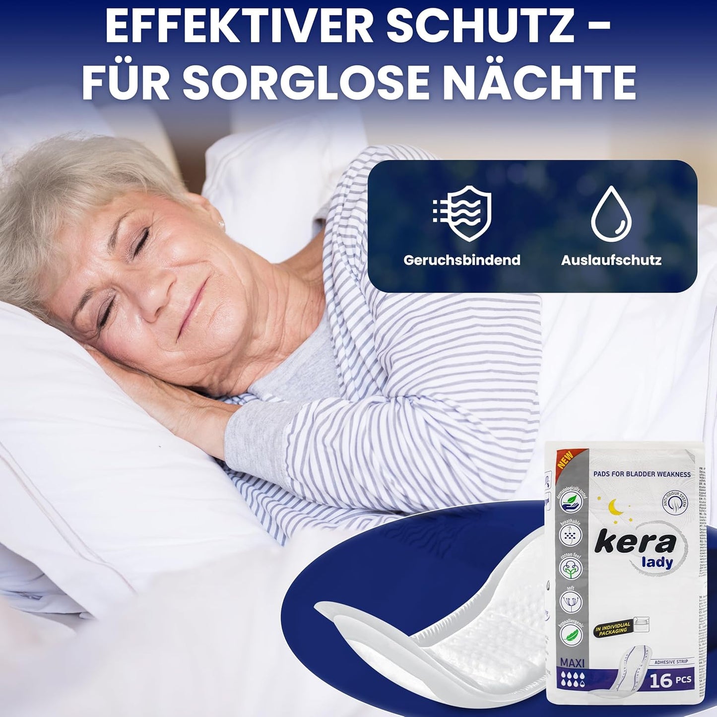 Kera Lady Maxi - Einlagen für die Nacht