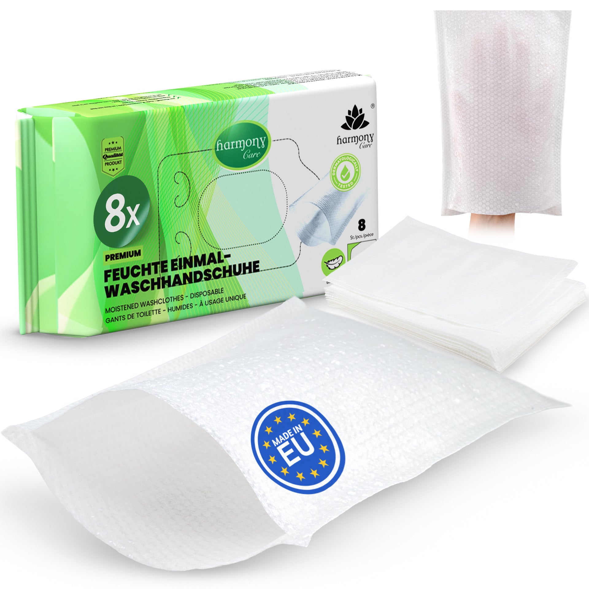 Feuchte Einmal-Waschhandschuhe
