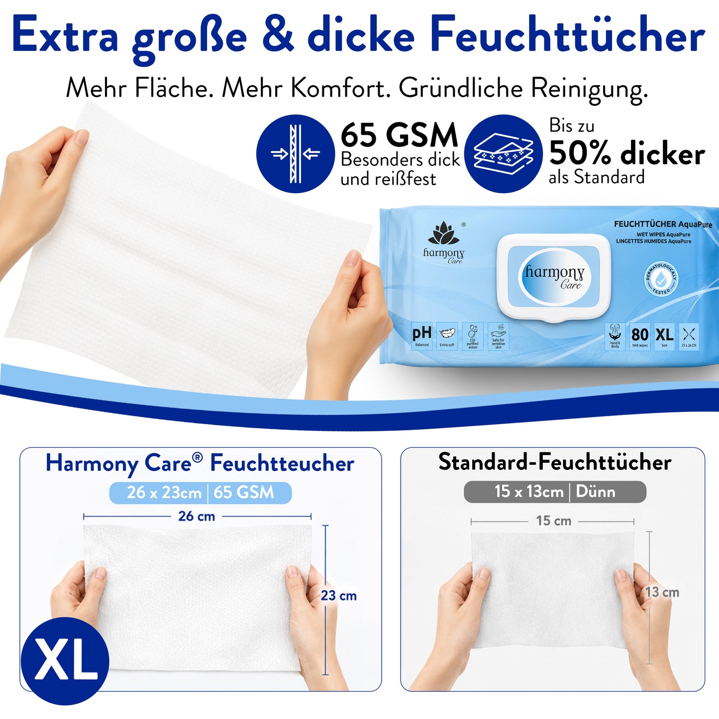 Feuchttücher für Erwachsene XXL - Aqua Pure