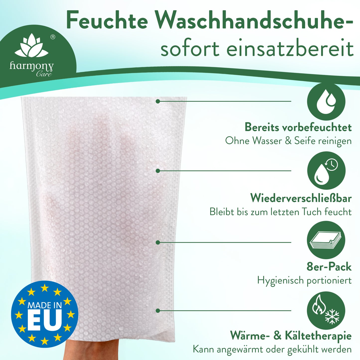 Feuchte Einmal-Waschhandschuhe