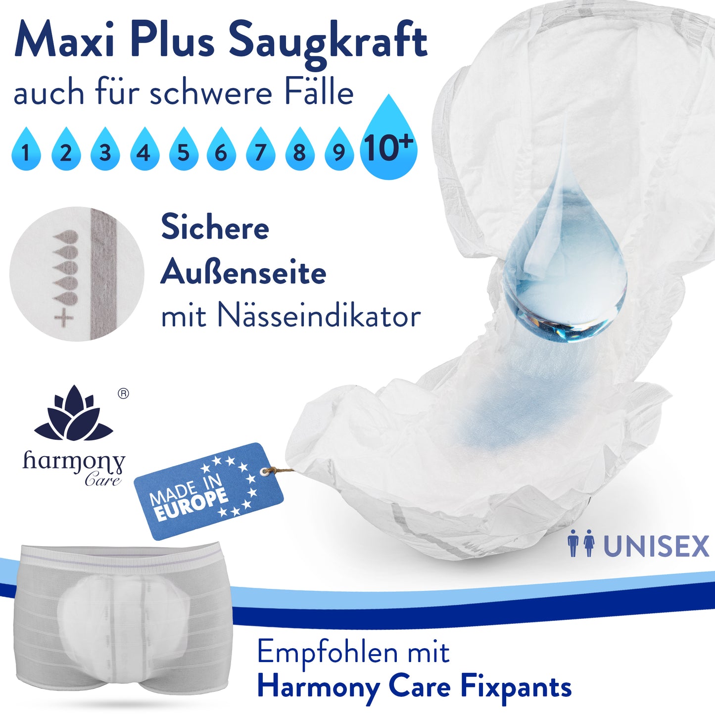 Inkontinenzvorlagen - Form Maxi+