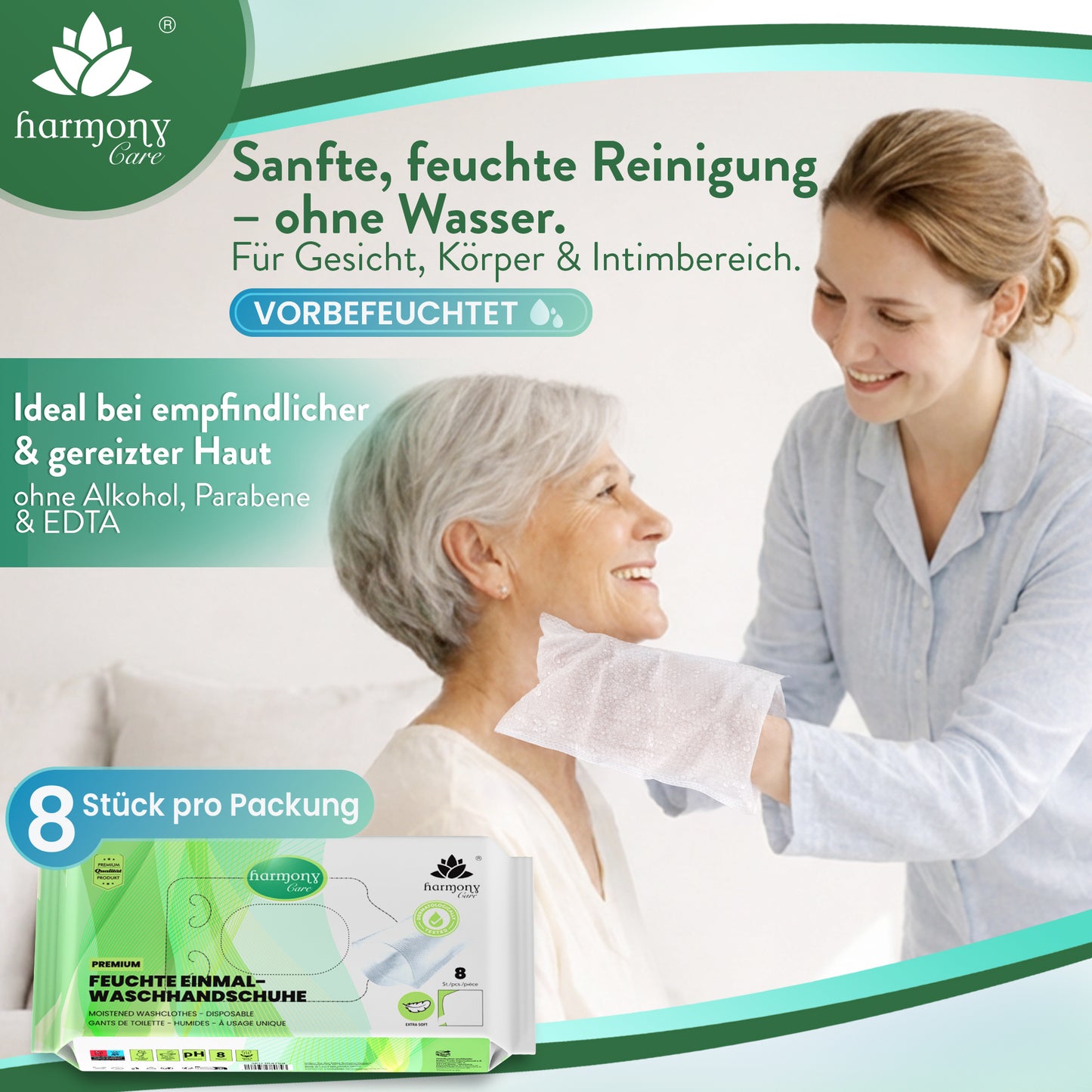 Feuchte Einmal-Waschhandschuhe