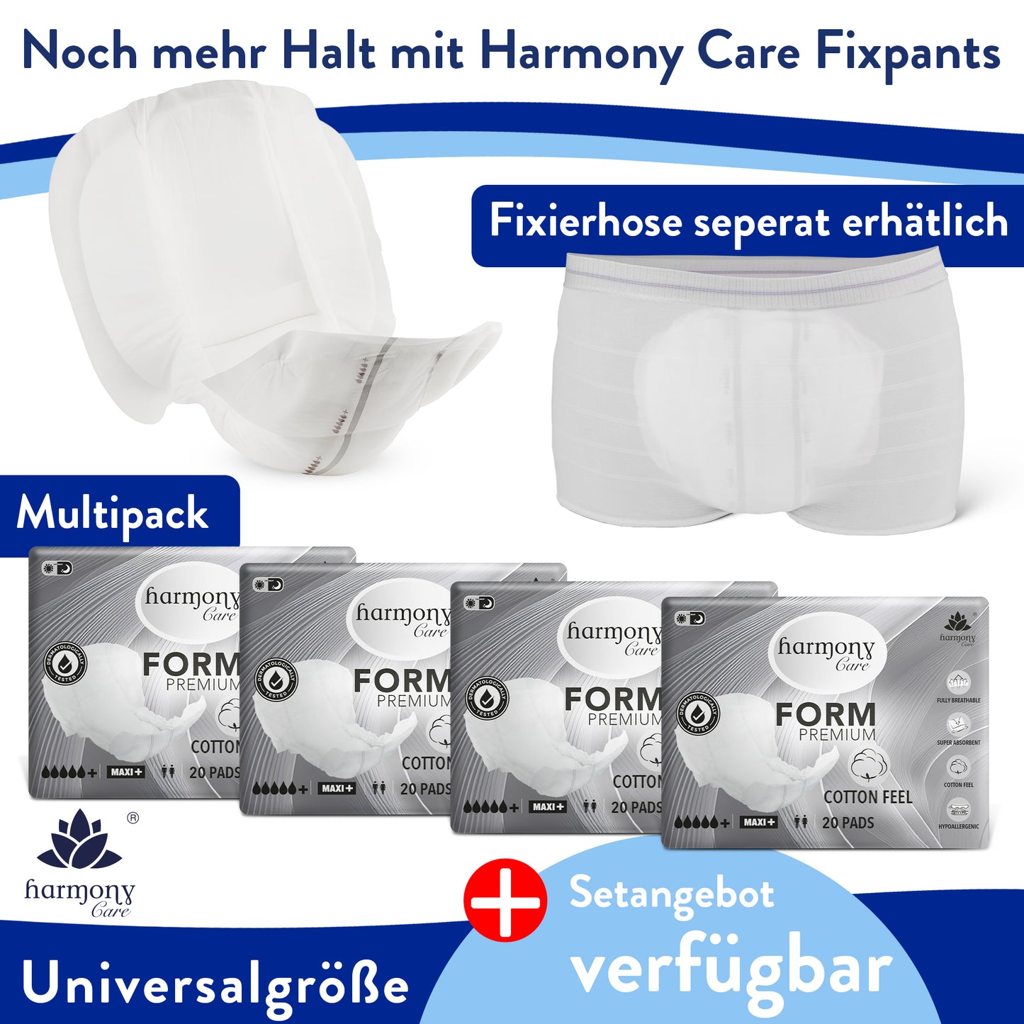 Inkontinenzvorlagen - Form Maxi+