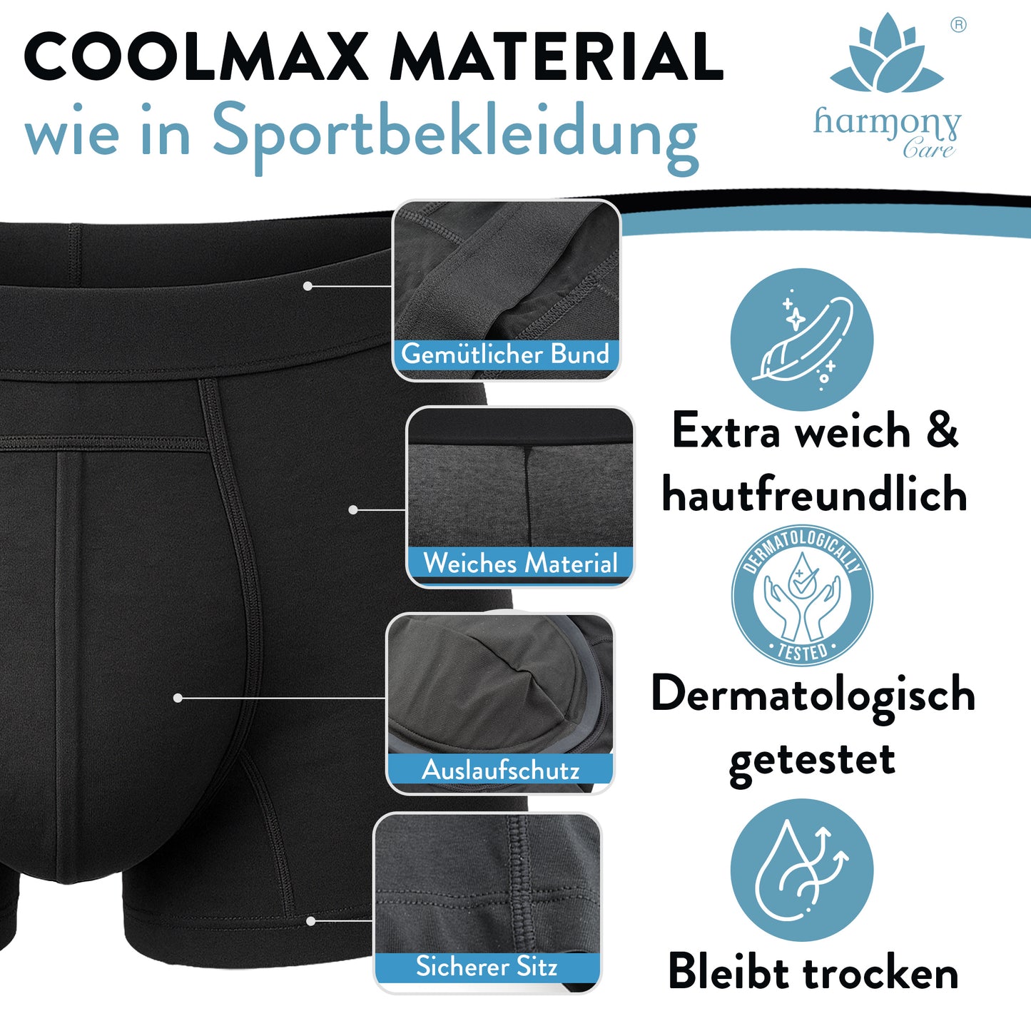 Harmony Care - waschbare Inkontinenz Pants für Männer